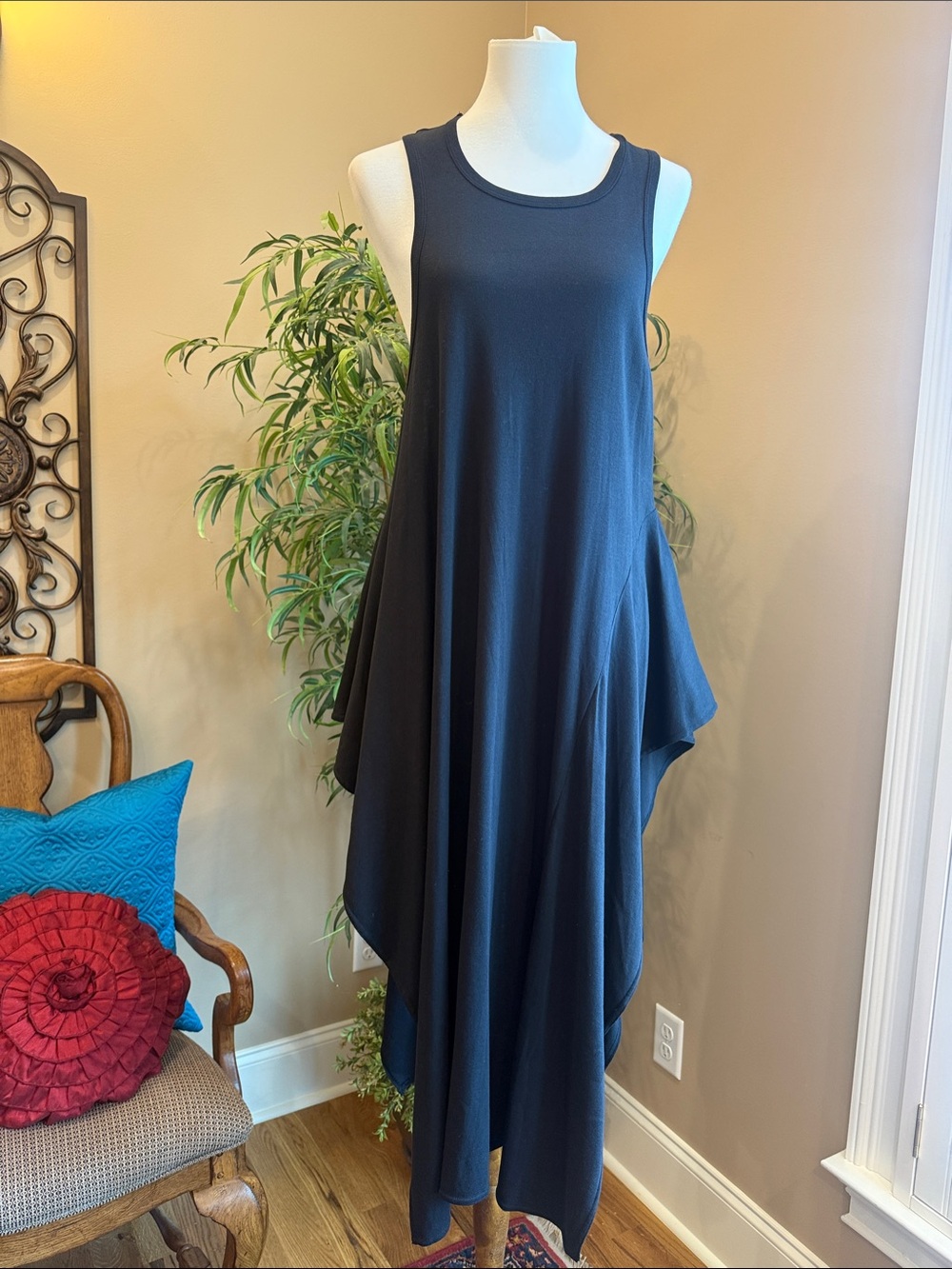 Stella McCartney Black Asymmetrical Sleeveless Swim Coverup